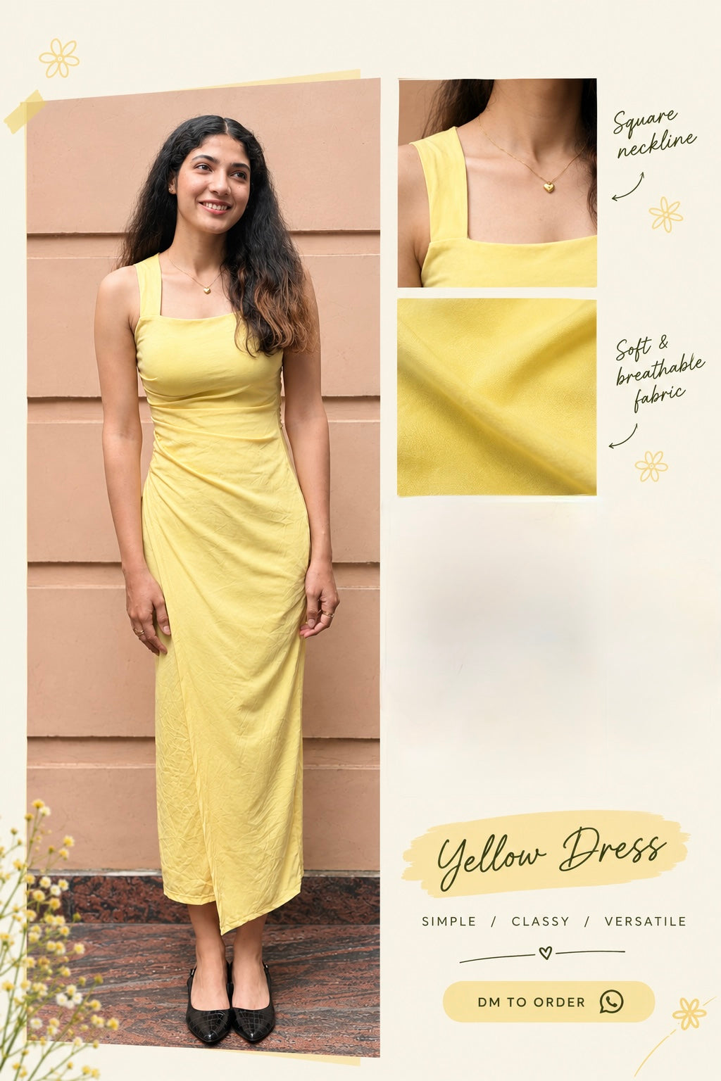 Yellow cut dress