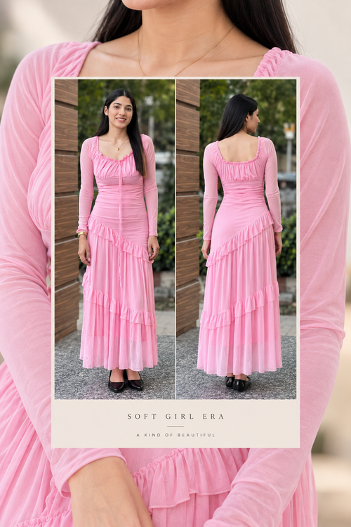 Pink ruffle dress