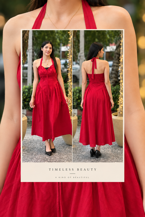 Halter neck corset dress